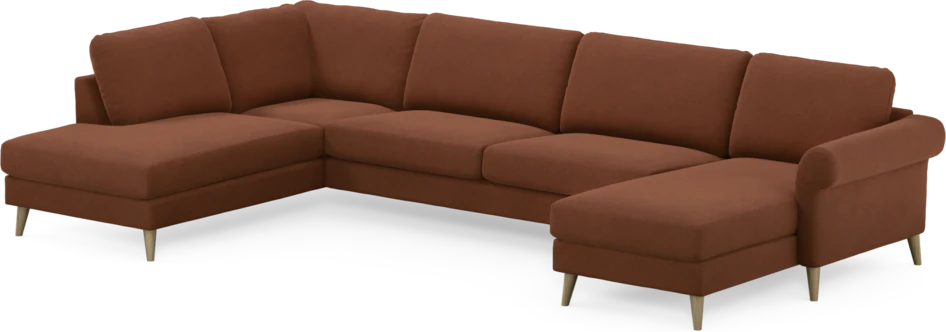 Bridge - 3-sits soffa med divan vänster och schäslong höger - Orange