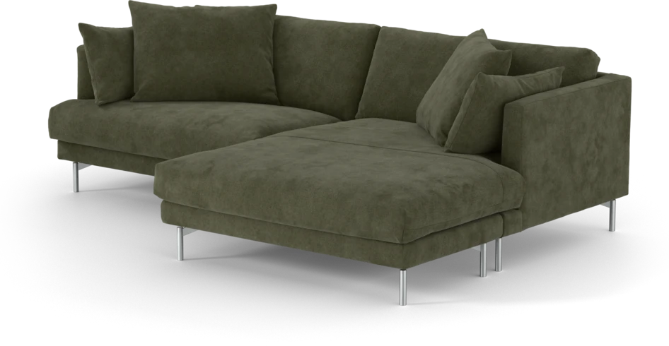 Harper - 4-sits med schäslong XL höger - Grön