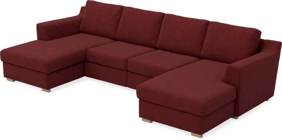 Friday - 2-sits soffa med två schäslonger - Rosa