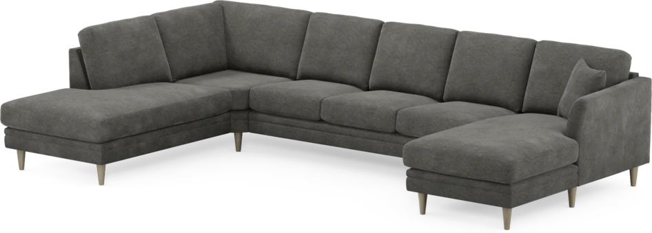 Eden - 3-sits soffa med divan vänster och schäslong höger - Grå