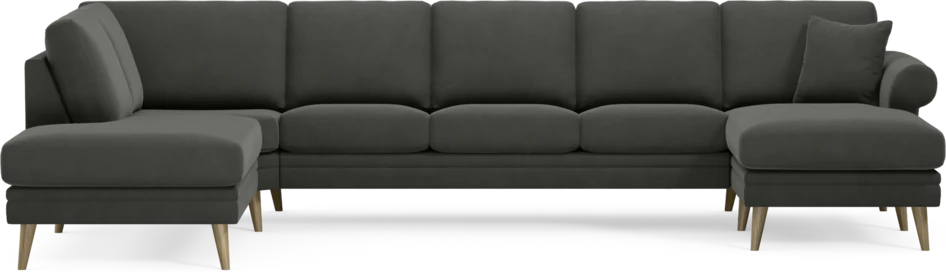 Eden - 3-sits soffa med divan vänster och schäslong höger - Grå