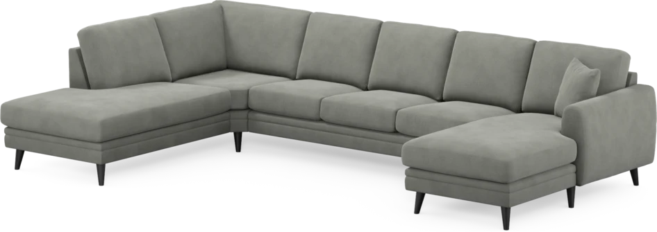 Eden - 3-sits soffa med divan vänster och schäslong höger - Grå
