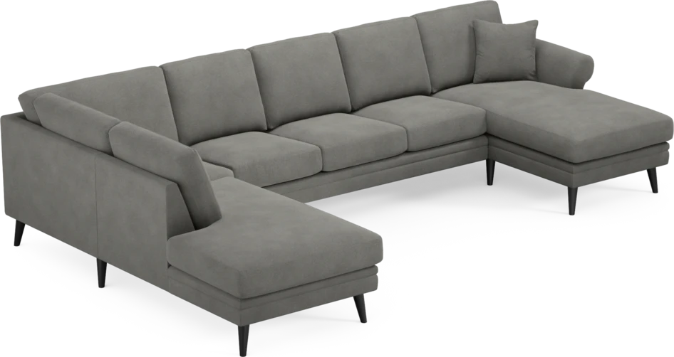 Eden - 3-sits soffa med divan vänster och schäslong höger - Grå