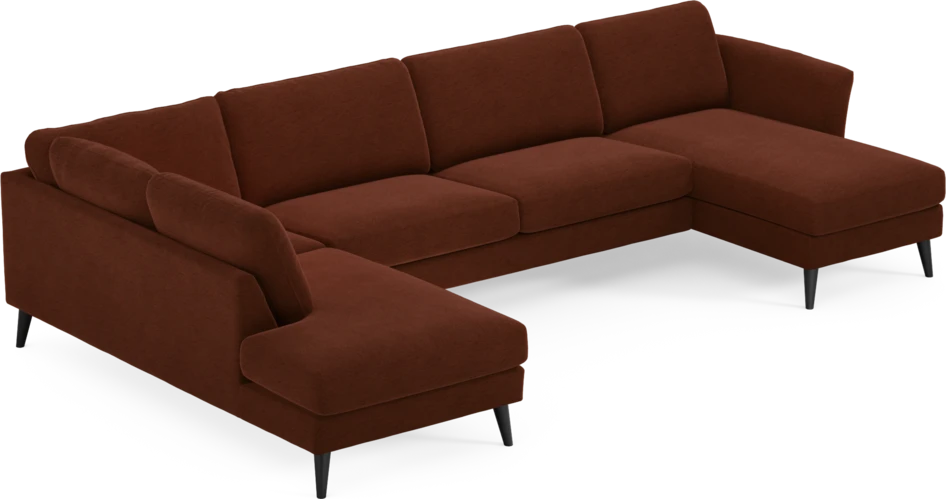 Bridge - 3-sits soffa med divan vänster och schäslong höger - Orange