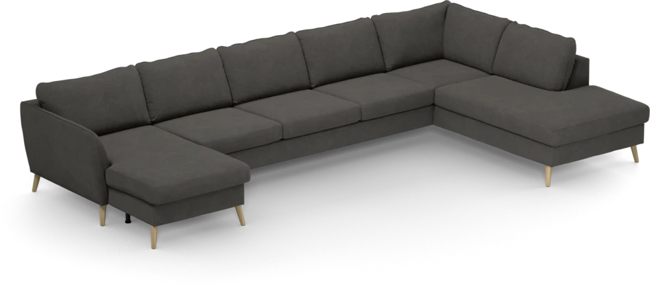County - 4-sits soffa med schäslong vänster och divan höger - Brun