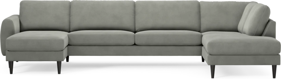 Bridge - 3-sits soffa med schäslong vänster och divan höger - Grå