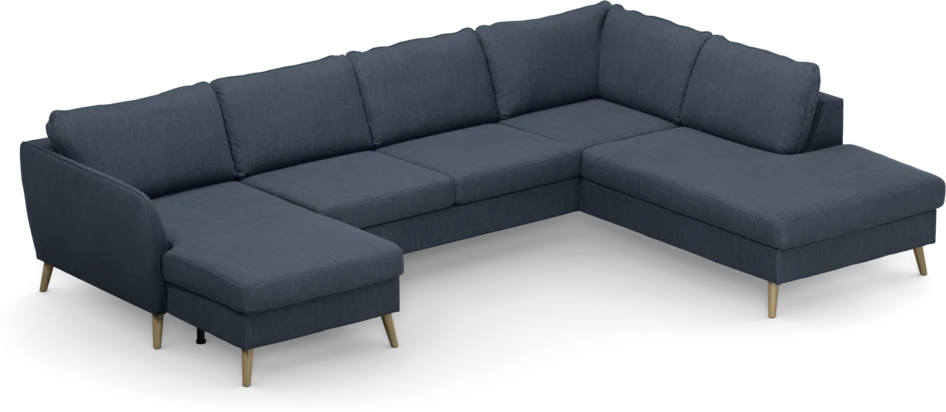 County - 3-sits soffa med schäslong vänster och divan höger - Blå