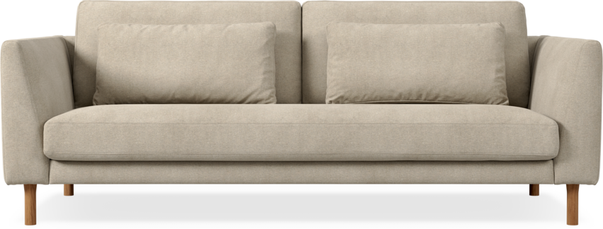 Willow - 3-sits soffa, hel dyna, fast klädsel - Beige