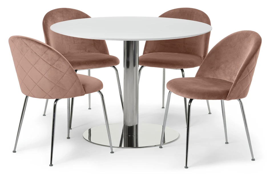 Plaine - Matgrupp med 4 stolar Kiwi - Rosa