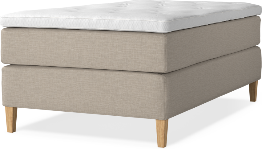 Delux Exclusive - Kontinentalsäng, enkelsäng 120 cm med bäddmadrass - Beige