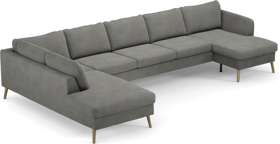 County - 4-sits soffa med divan vänster och schäslong höger - Grå