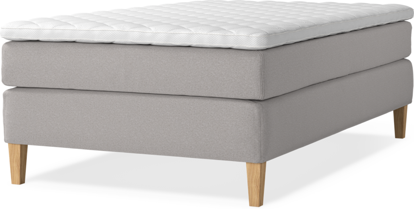 Delux Sense - Kontinentalsäng, enkelsäng 120 cm med bäddmadrass - Grå