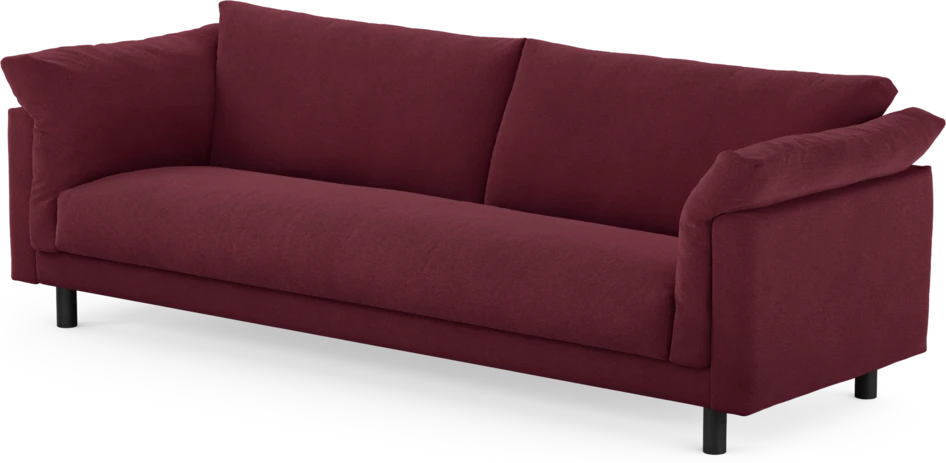 Cherrie - 4-sits soffa, hel dyna, fast klädsel - Röd