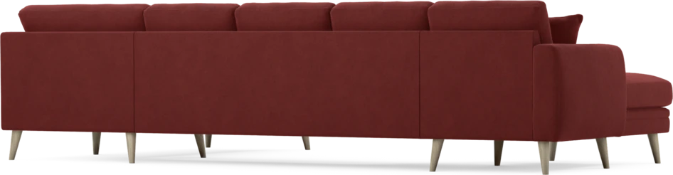 Eden - 3-sits soffa med schäslong vänster och divan höger - Röd