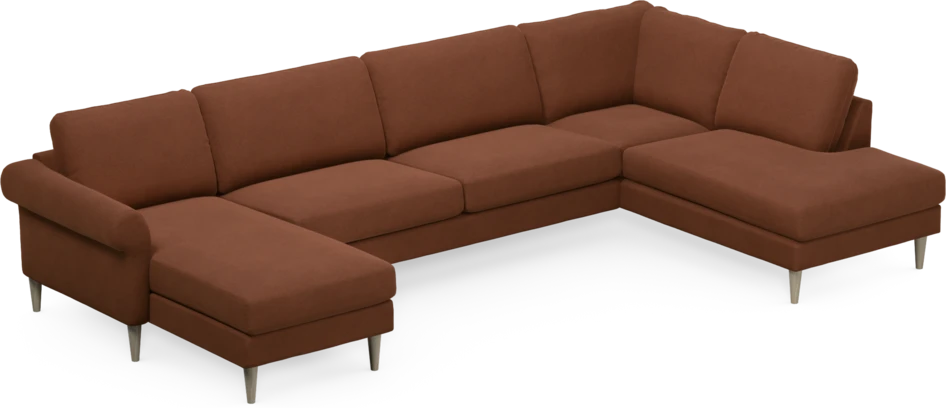 Bridge - 3-sits soffa med schäslong vänster och divan höger - Orange