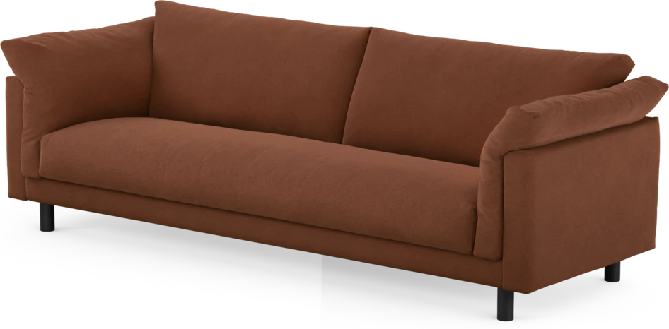 Cherrie - 4-sits soffa, hel dyna, fast klädsel - Orange
