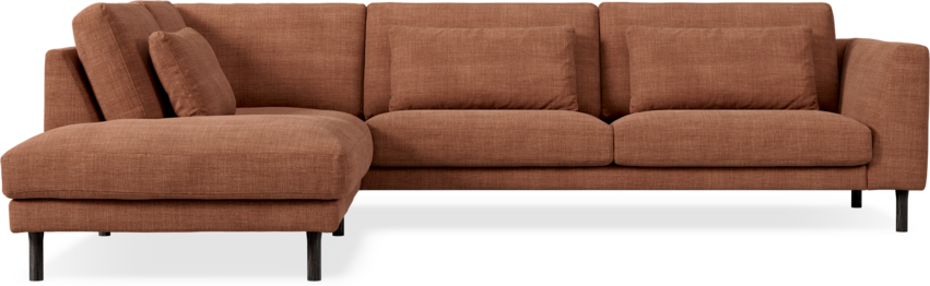 Willow - 3-sits soffa med divan vänster, fast klädsel - Röd