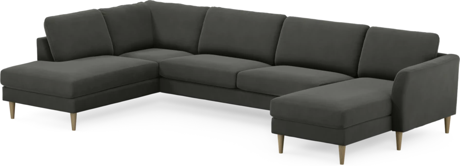 Bridge - 3-sits soffa med divan vänster och schäslong höger - Grå