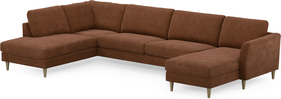 Bridge - 3-sits soffa med divan vänster och schäslong höger - Orange