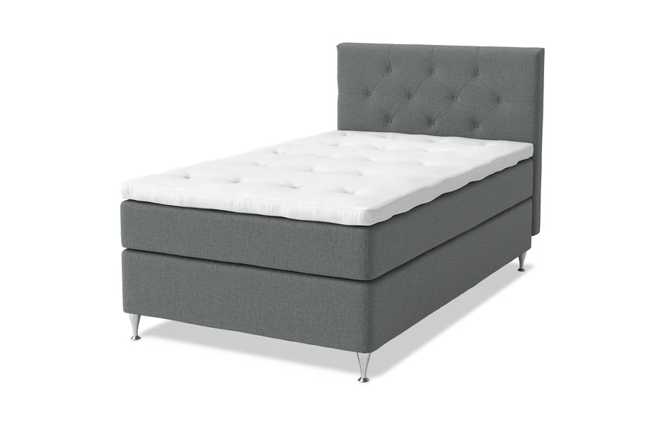 Sleep Delux - Kontinentalsäng, enkelsäng med bäddmadrass Sleep Delux vit - Grå