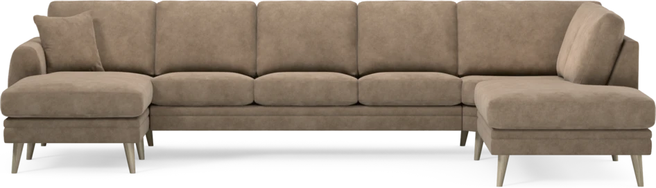 Eden - 3-sits soffa med schäslong vänster och divan höger - Beige