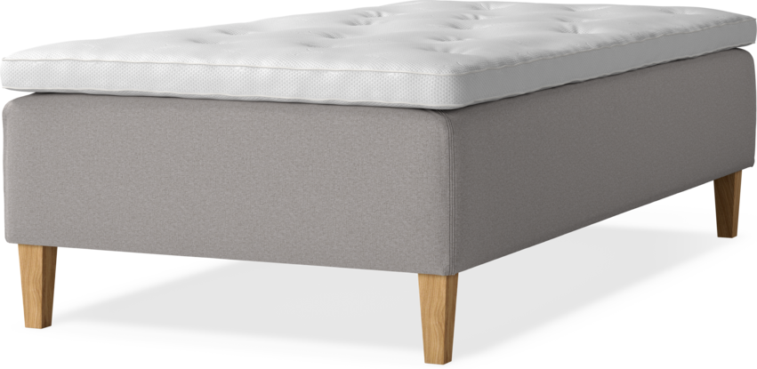 Delux Dream - Ramsäng, enkelsäng med bäddmadrass - Grå