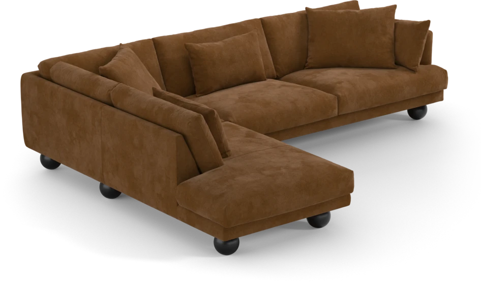 Harper - 3-sits soffa med divan vänster - Orange