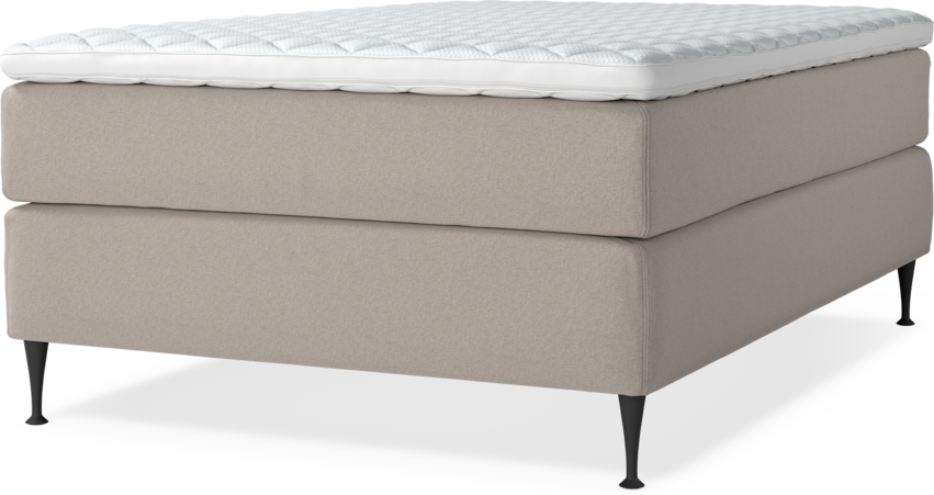 Delux Exclusive - Kontinentalsäng, enkelsäng 140 cm med bäddmadrass - Beige