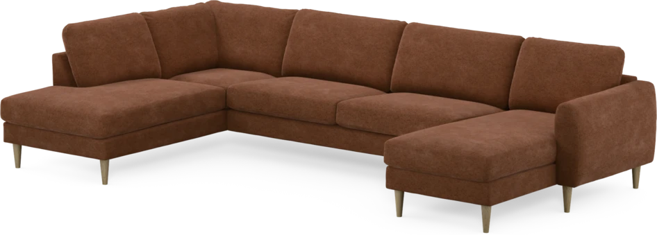 Bridge - 3-sits soffa med divan vänster och schäslong höger - Orange