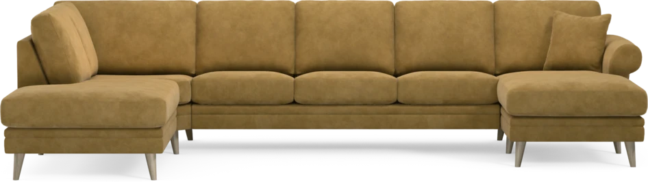 Eden - 3-sits soffa med divan vänster och schäslong höger - Gul