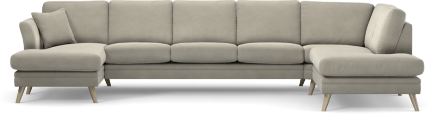 Eden - 3-sits soffa med schäslong vänster och divan höger - Brun