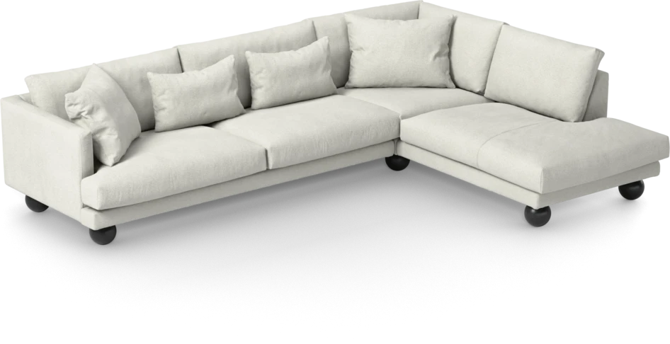 Harper - 3-sits soffa med divan höger - Vit