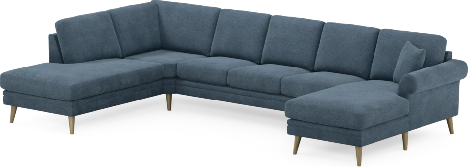 Eden - 3-sits soffa med divan vänster och schäslong höger - Blå