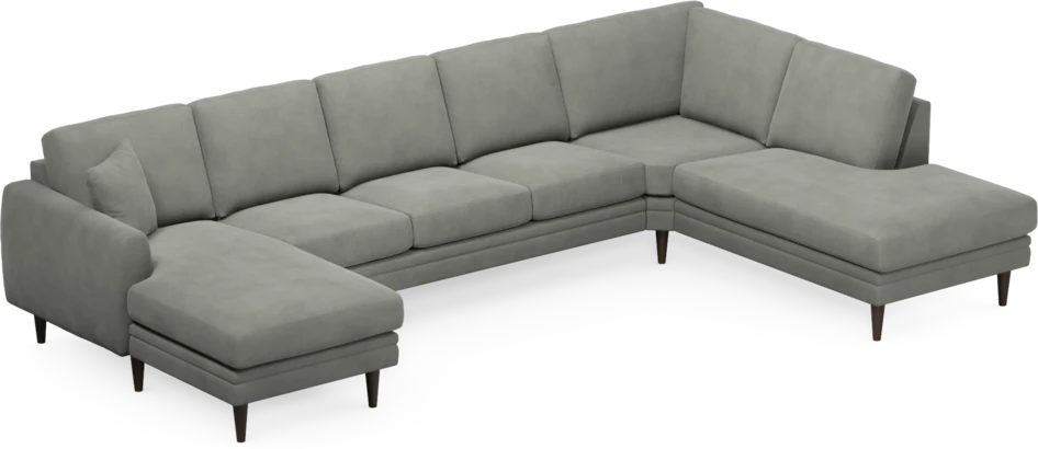 Eden - 3-sits soffa med schäslong vänster och divan höger - Grå