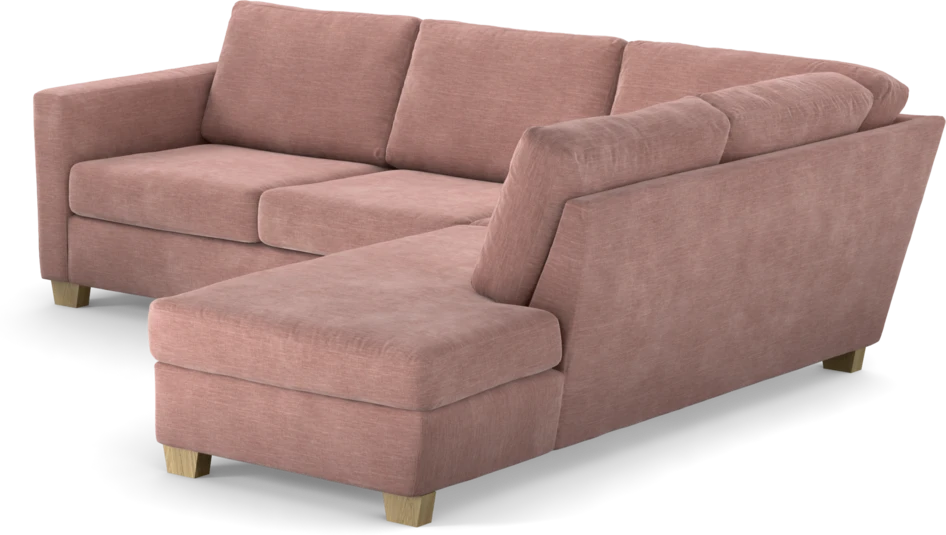 Friday - 2,5-sits soffa med divan höger - Rosa