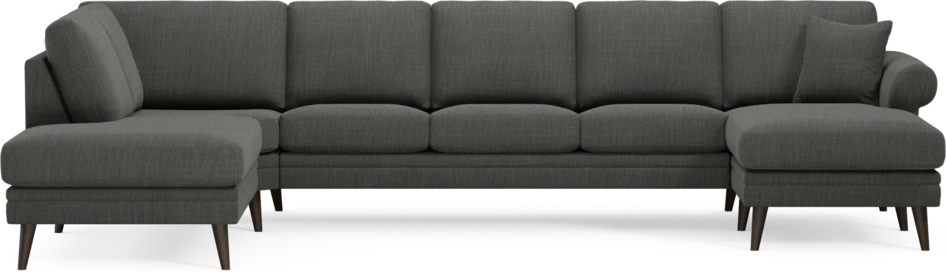 Eden - 3-sits soffa med divan vänster och schäslong höger - Grå