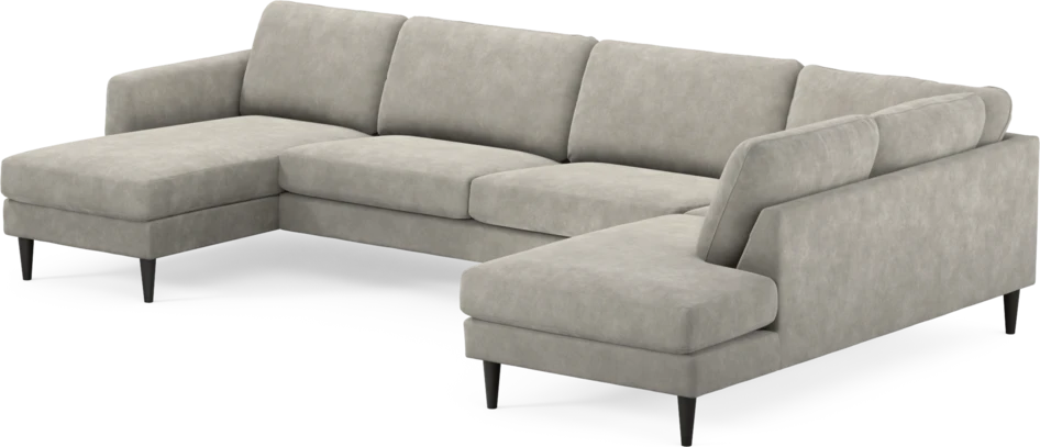 Bridge - 3-sits soffa med schäslong vänster och divan höger - Grå