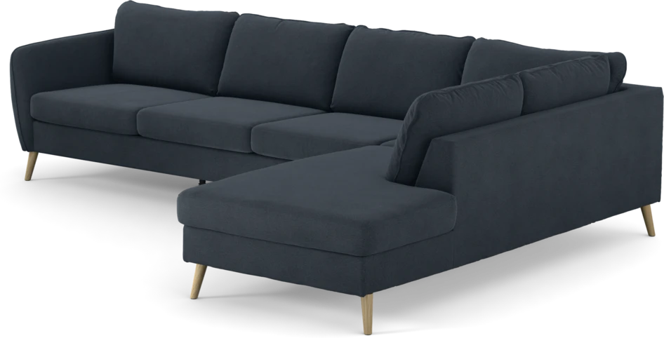 County - 3-sits soffa med divan höger - Blå