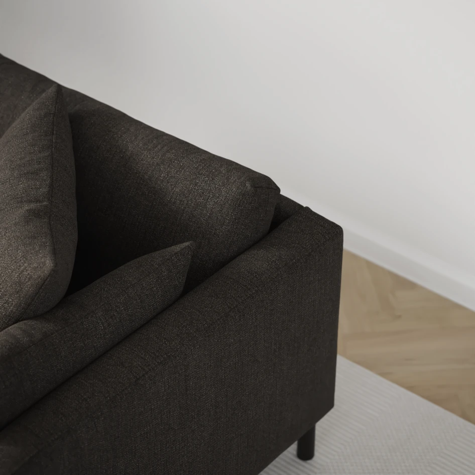 Harper - 3-sits soffa, hel dyna - Brun