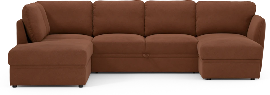 Öland - Bäddsoffa med divan vänster och schäslong höger - Orange