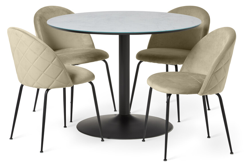 Remo - Matgrupp med 4 stolar Kiwi - Beige