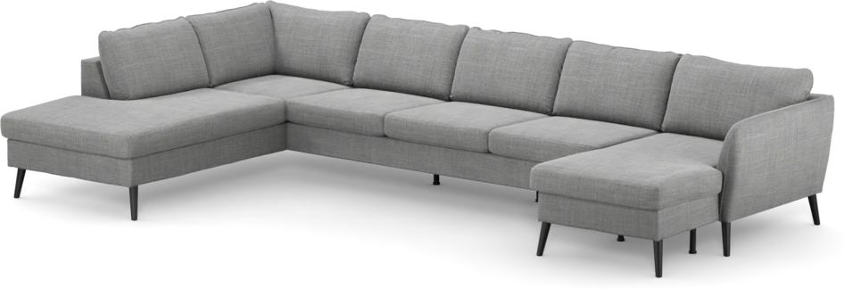 County - 4-sits soffa med divan vänster och schäslong höger - Grå