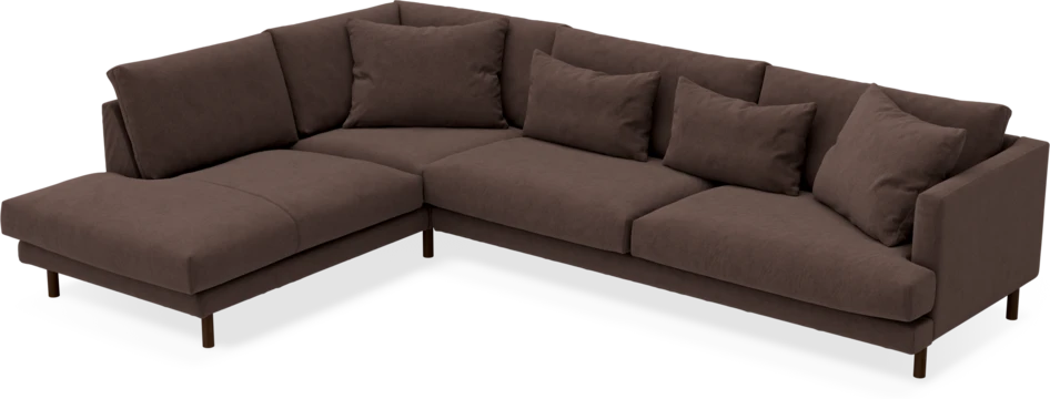 Harper - 3-sits soffa med divan vänster - Brun