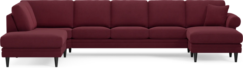 Eden - 3-sits soffa med divan vänster och schäslong höger - Röd