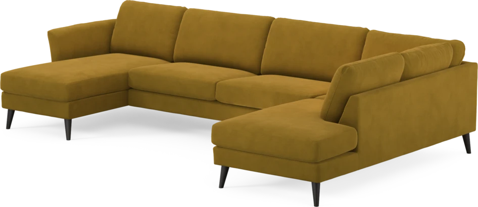 Bridge - 3-sits soffa med schäslong vänster och divan höger - Gul