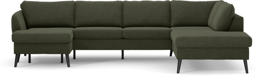 County - 3-sits soffa med schäslong vänster och divan höger - Grön