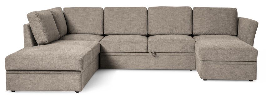 Öland - Bäddsoffa med divan vänster och schäslong höger - Brun