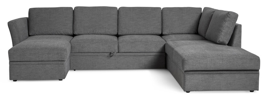 Öland - Bäddsoffa med schäslong vänster och divan höger - Grå