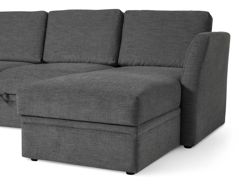 Öland - Bäddsoffa med divan vänster och schäslong höger - Grå