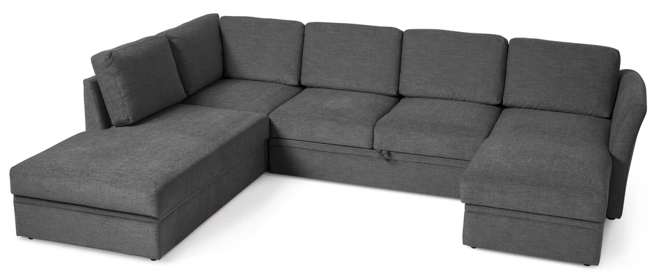 Öland - Bäddsoffa med divan vänster och schäslong höger - Grå